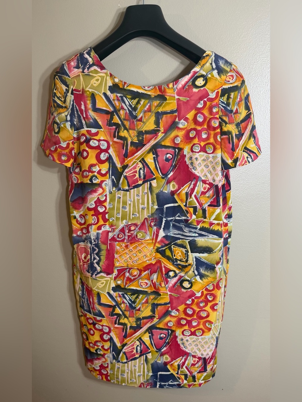 Nipon Boutique Vintage 100% Silk Abstract Print Dress Size 6
